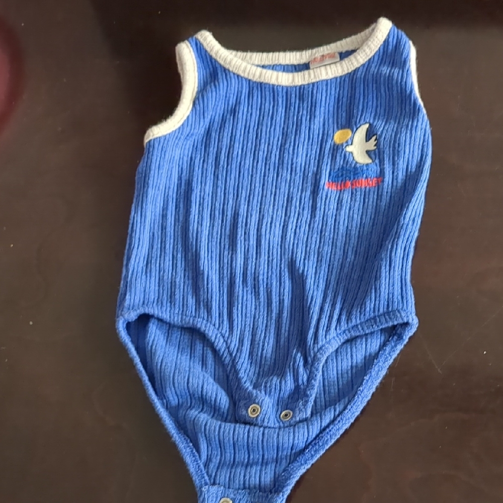 Blue Kids One Piece with Bird Design Size 2 Toddler